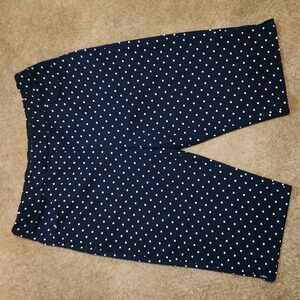 EMERY ROSE Plus Size Women's Ultra High Waisted Polka Dot Pattern Pocket Capri